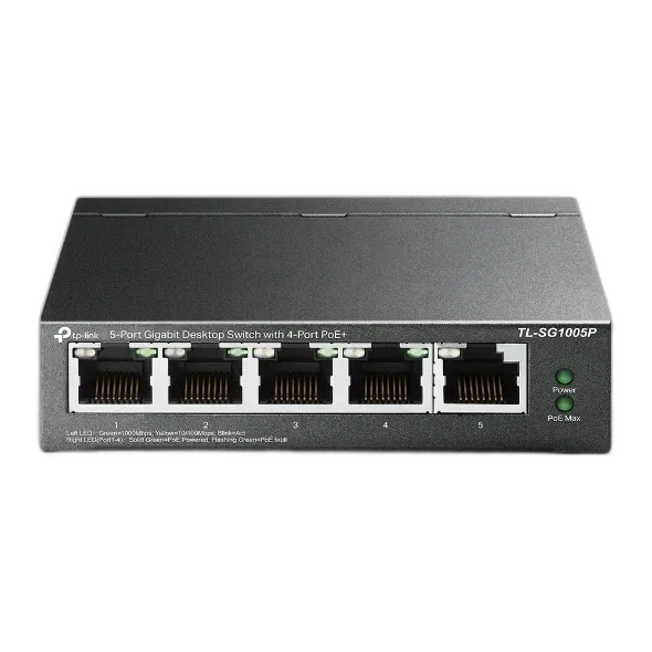 Switch PoE+ TP-Link TL-SG1005P de 5 portas para câmeras IP